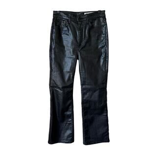 Rag & Bone Casey High Rise Flared Black Faux Leather Pants Size 28